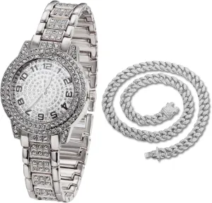 - 7.7" Length - Optional with Cuban Link Chain - for Birthday,Parties Halukakah Diamonds Watch Iced Out for Boy Teens Kids - 18K Real Gold/Platinum dull green meteoritic ductile analysis Plated,Arabic Numerals Round Dial,Japanese Quartz 