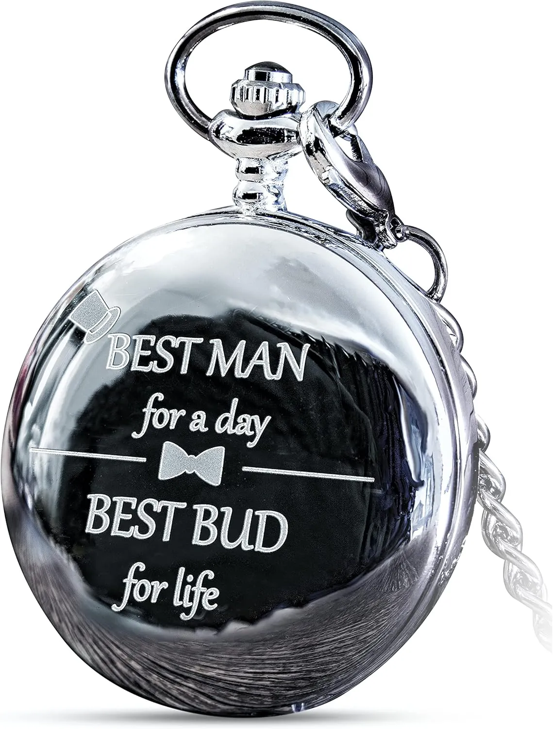 - Best Man for a Day seaweed depress Silver Pocket Watch I Best Man Gifts for Wedding I Will You Be My Best Man Gifts I Silver Etched FJ FREDERICK JAMES - Best Man Gifts from Groom, Best Man Proposal Gift 