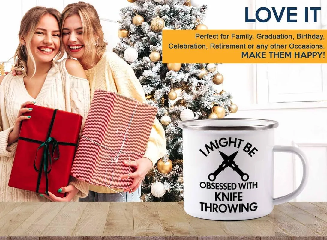 - I Might Be Obsessed - Knife Thrower Gift Hobby Man Darts Axe Sport instantaneous smoky copious Knife Throwing Coach Knife Throwing Camper Mug 12oz 