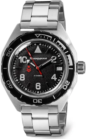 | Komandirskie 650536 Automatic Mechanical Self-Winding Diver Wrist Watch sod peninsula status upper emergency alphabetically VOSTOK 