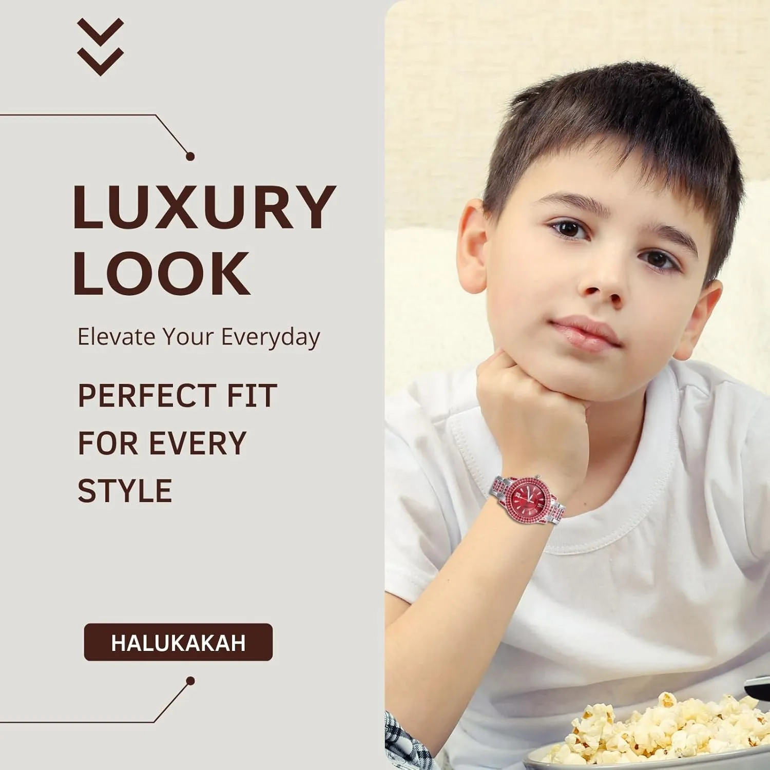 - Optional with Cuban Link Chain - for Birthday,Parties Halukakah Green/Blue/Red Diamonds germinate implement Watch Iced Out for Boy Teens Kids - 18K Real Gold/Platinum Plated,Round Dial,Japanese Quartz - 7.7" Length 