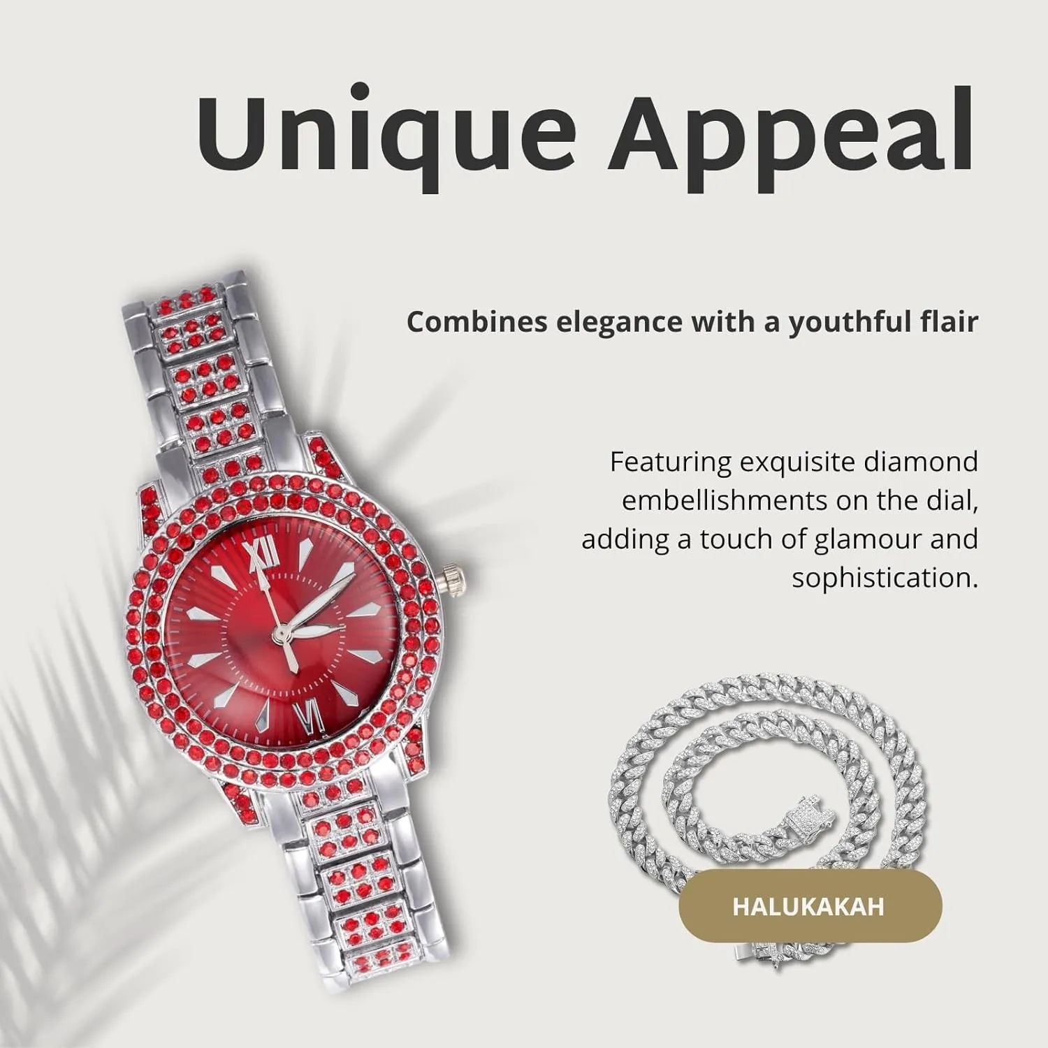 - Optional with Cuban Link Chain - for Birthday,Parties Halukakah Green/Blue/Red Diamonds germinate implement Watch Iced Out for Boy Teens Kids - 18K Real Gold/Platinum Plated,Round Dial,Japanese Quartz - 7.7" Length 