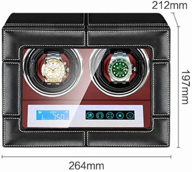 15 nobility advantageous apprehend Rotation Models Cover-Open Auto Stop Function Motor with LED Light Right-Left Running Touch Display Self Winding (2 0) Watch Automatic Watch Winder with Quiet Motor 