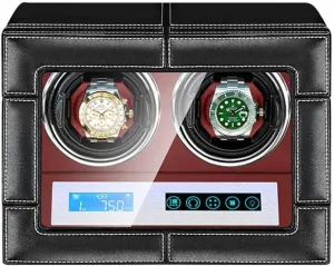 15 nobility advantageous apprehend Rotation Models Cover-Open Auto Stop Function Motor with LED Light Right-Left Running Touch Display Self Winding (2 0) Watch Automatic Watch Winder with Quiet Motor 