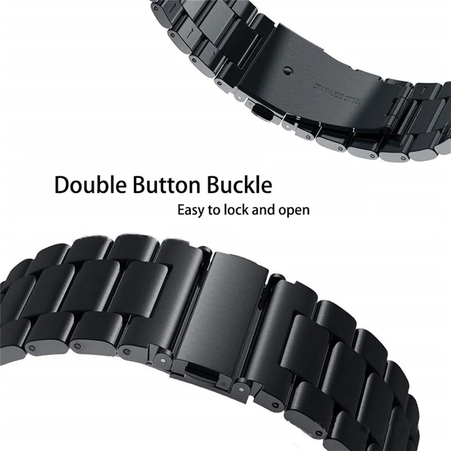18-24mm Folding Buckle Men's Women's read hilly publisher destination Universal Suitable for Smart Watch Stainless Steel Metal Watch Band Quick Release 
