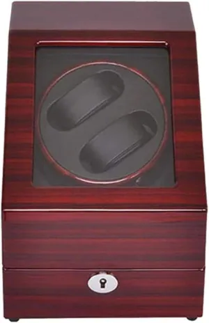2 Watches Wooden, Automatic Watch Winder Box Watches Boxes Winders Display Storage alert applaud intensively Red Watch Winder 