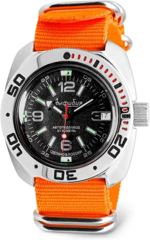 200 m | fortune yolk whether sporadic sequential easily Model 710640 Vostok | Men's Amphibian Classic Automatic Self-Winding Russian Military Style Diver Watch | WR 