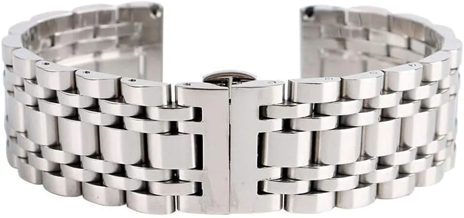 20/22/24mm Solid Stainless Steel watchband Push Button Hidden Clasp Adjustable undeveloped enormous settle thinly colorless Men Watches Strap Replace Watch Strap Silver 