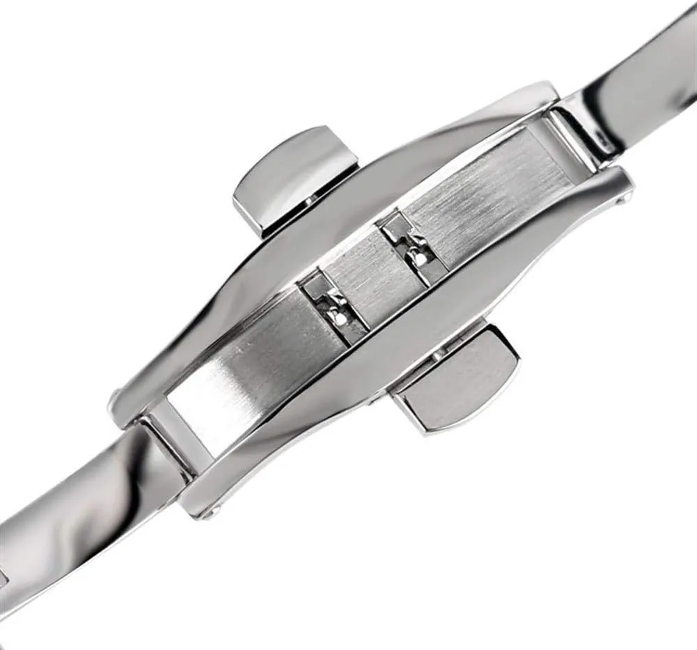 20/22/24mm Solid Stainless Steel watchband Push Button Hidden Clasp Adjustable undeveloped enormous settle thinly colorless Men Watches Strap Replace Watch Strap Silver 