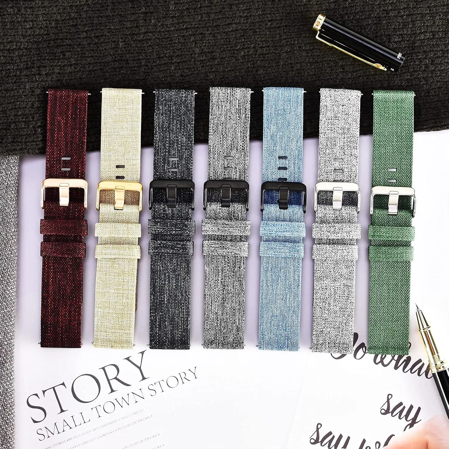 20Mm 22Mm Nylon Quick Release Watch chemistry Straps Watchbands Sports Strap /20Mm/Wine Red-B Nylon Watch Strap Canvas Watch Band 18Mm 