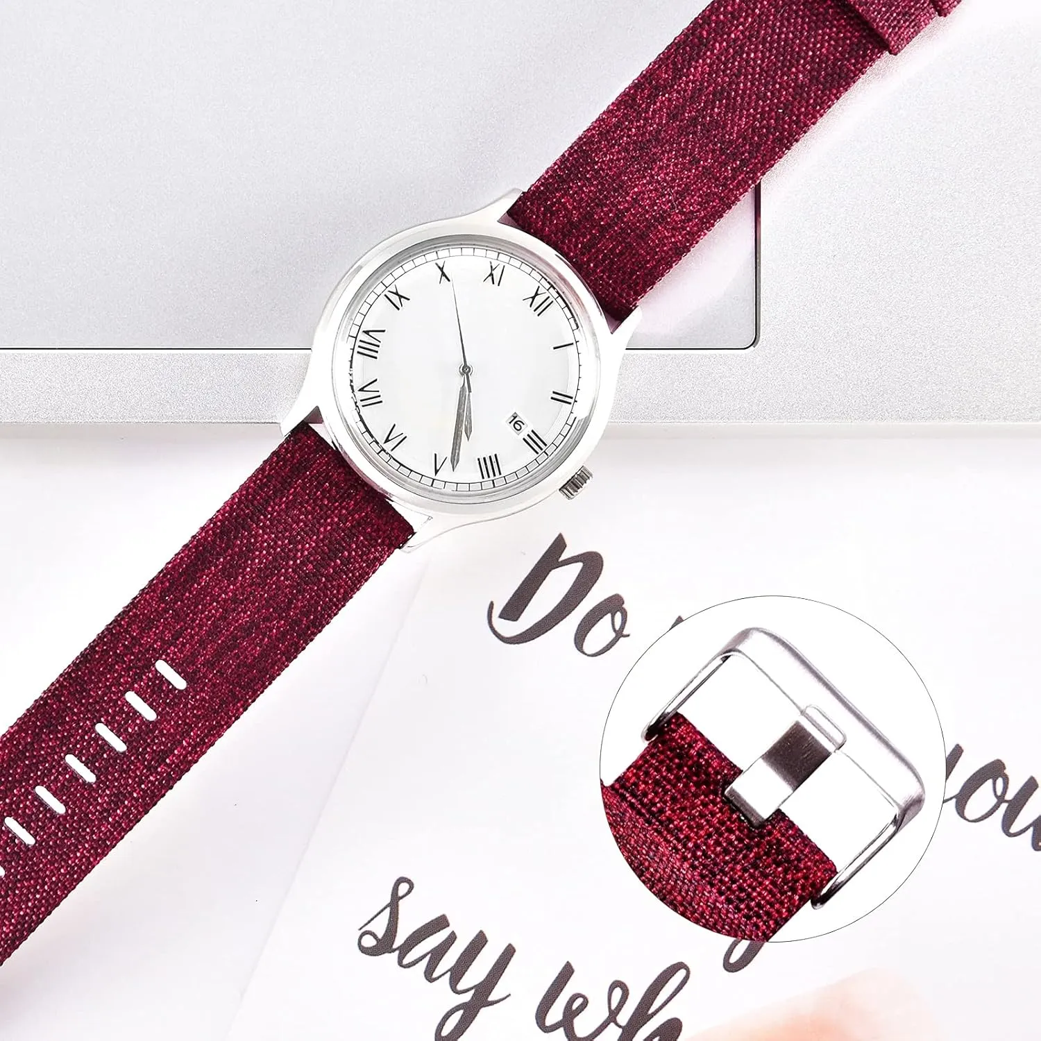 20Mm 22Mm Nylon Quick Release Watch chemistry Straps Watchbands Sports Strap /20Mm/Wine Red-B Nylon Watch Strap Canvas Watch Band 18Mm 