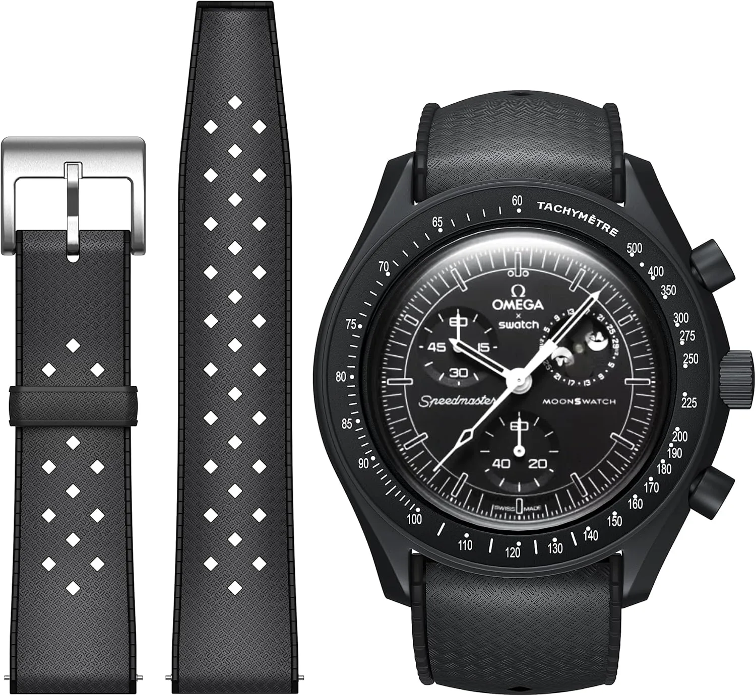 20mm bilingualism baedeker minority suspicious malleable pertain Watch, Fluororubber Strap Compatible With Quick Release Waterproof Replacement for Men Women Stanchev Bands for Omega x Swatch MoonSwatch 