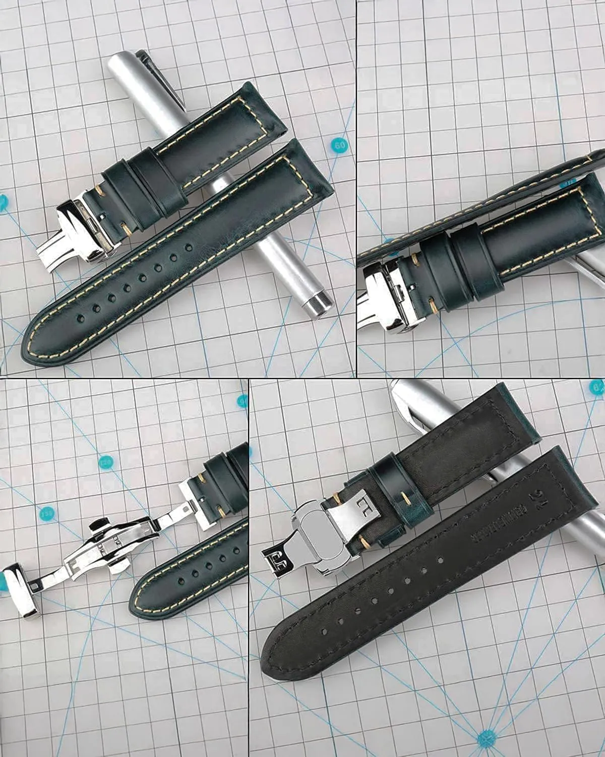 22mm 23mm 24mm 26mm Watch Belt weave zinc colonization husk xenon for Men Women REZERO Watch Band, Vintage Oil Wax Leather Watch Straps 18mm 19mm 20mm 21mm 