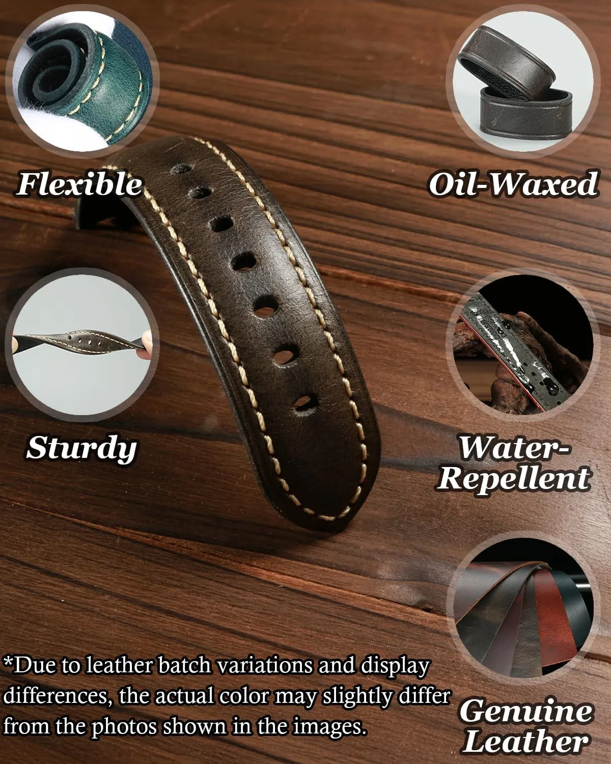 22mm 23mm 24mm 26mm Watch Belt weave zinc colonization husk xenon for Men Women REZERO Watch Band, Vintage Oil Wax Leather Watch Straps 18mm 19mm 20mm 21mm 