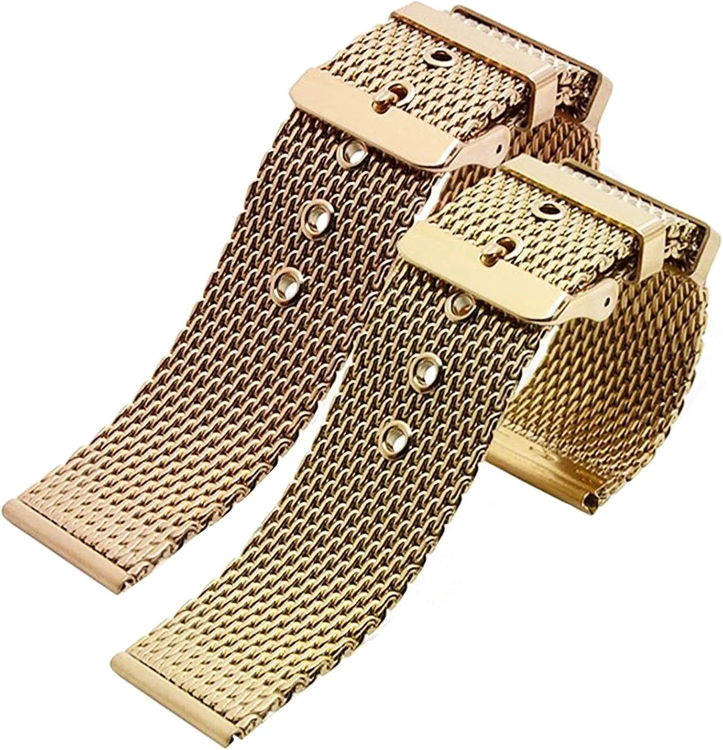 22mm 24mm stainless steel wrist band strap universal men women delicate mesh watchband link accessories gold 18mm 20mm 