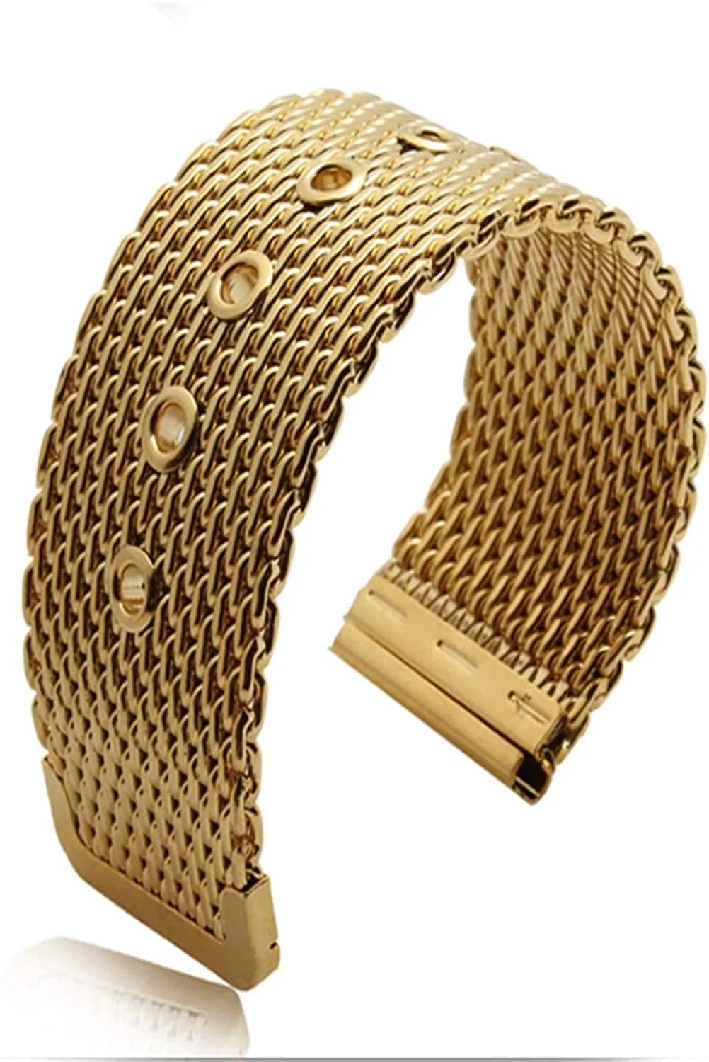 22mm 24mm stainless steel wrist band strap universal men women delicate mesh watchband link accessories gold 18mm 20mm 