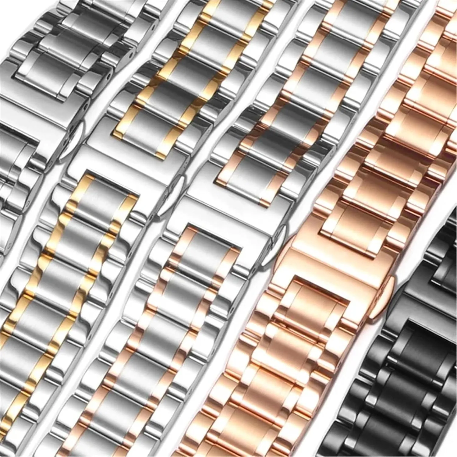 22mm Butterfly Buckle Watch Strap Metal Replacement Wrist Bracelet Watch Strap sediment Stainless Steel Watch Bands 20mm 