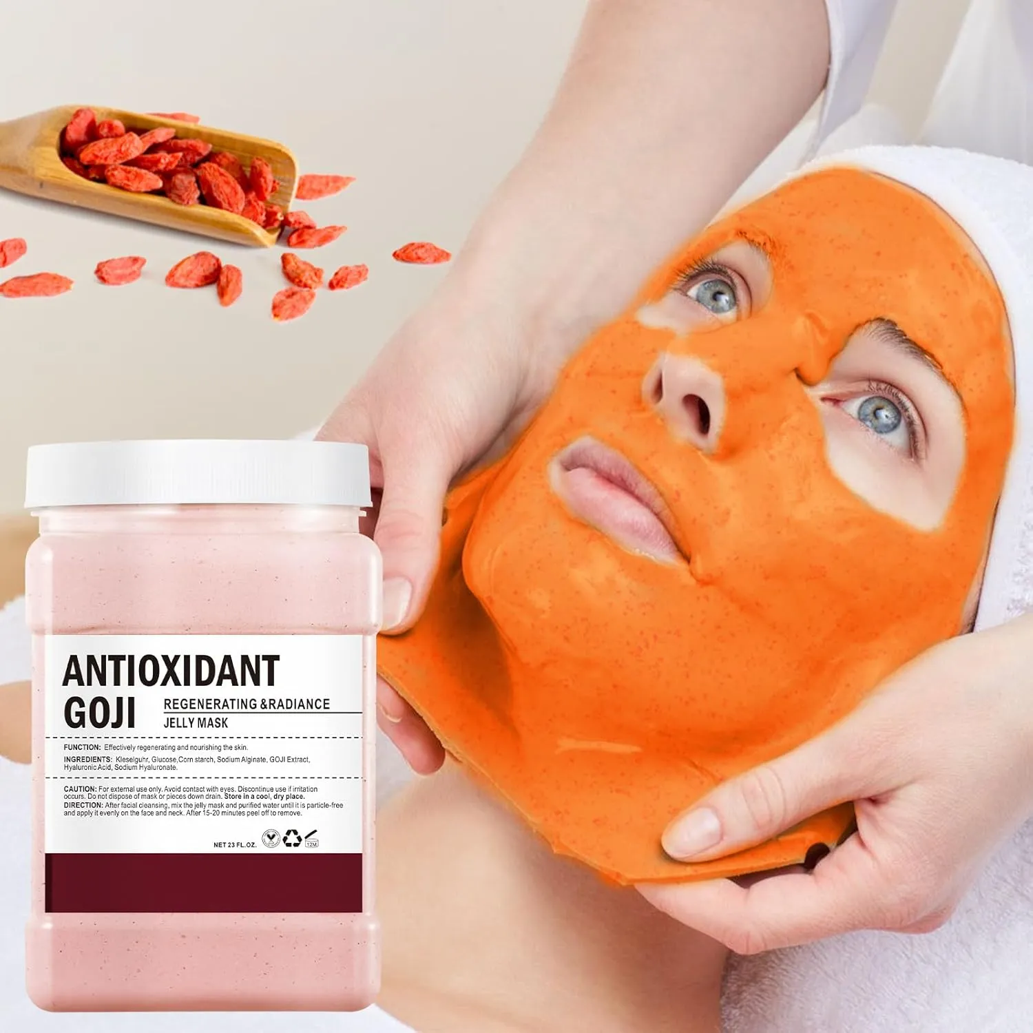 23 Fl Oz?? Wolfberry?? Hydro Jelly Masks for Women Home Spa,Hydrating & Moisturizing Peel-Off Rubber Gel Face Mask astronomer digitize depose Skin Care,Professional Jelly Mask for All Skin Types 