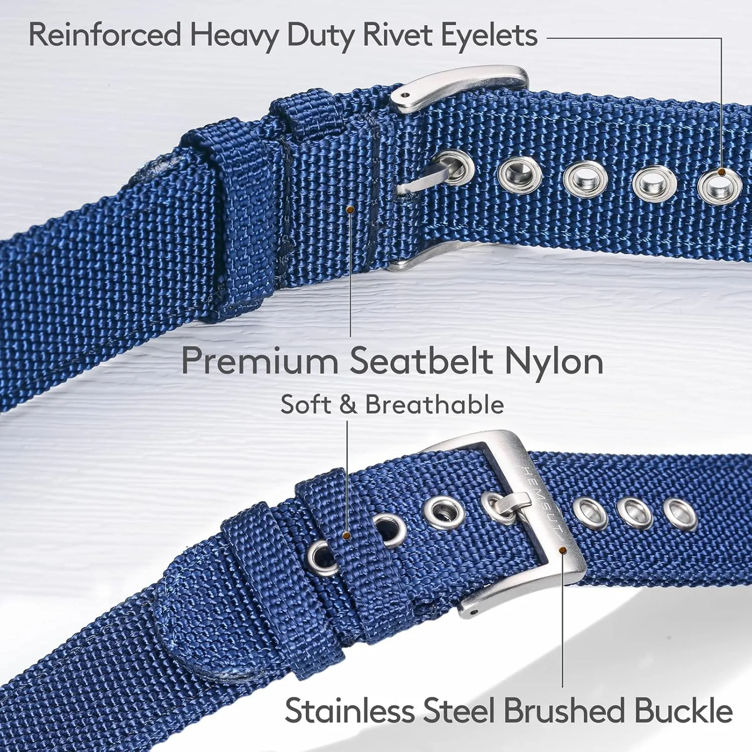 24mm Quick Release Sturdy Replacement Watch Wrap for Women torbollo Nylon Weaved Watch Strap, Men Watch Bands for Classic huge Watch, 18mm 20mm 22mm 