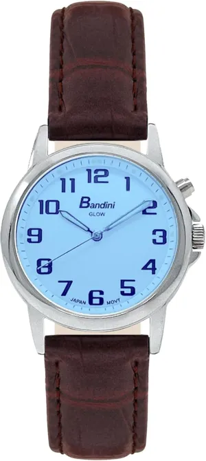 28mm Analog Women's Easy to Read Watches with Light Up, Quartz, White Dial, Big Numbers, Glow in Dark Hands orchid colossal - Many Colors Bandini Womens Glow Watch - Alligator Pattern Leather Band, 