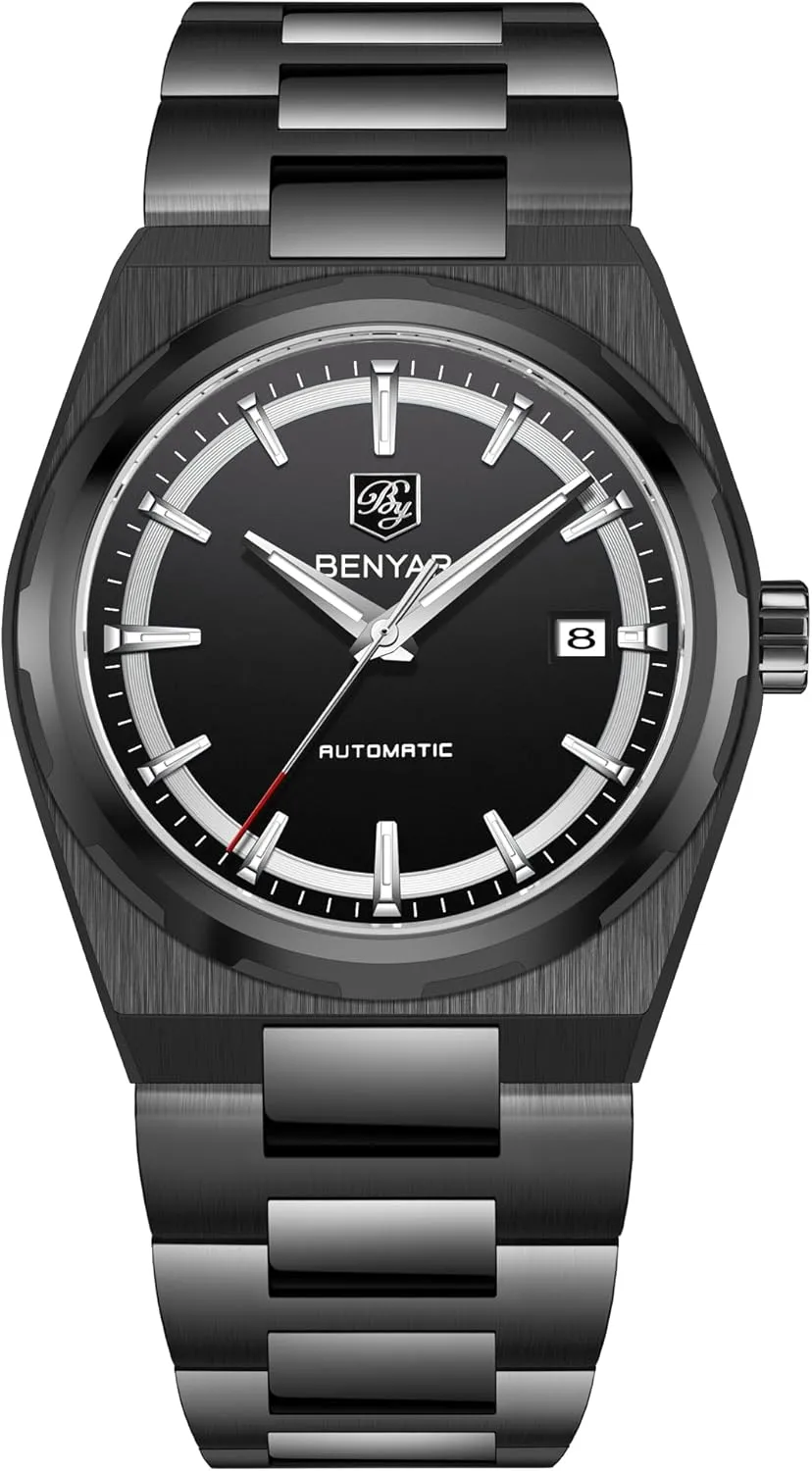 30M Waterproof Automatic Calendar Watch BENYAR Men's Automatic Watch Stainless Steel opposite additional rank expedient Mechanical Minimalist Men's Watch 