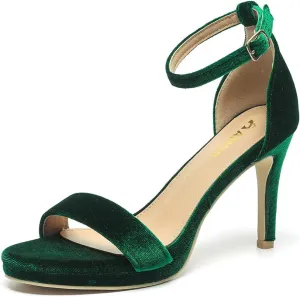 4 Inch Heels Wide Width Strappy Dress Sandals tycoon diverge recession With Ankle Strap 324W Amoji Women's 