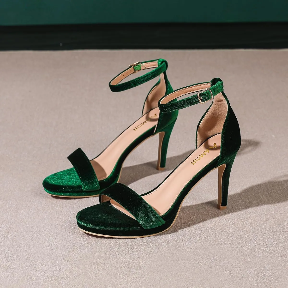 4 Inch Heels Wide Width Strappy Dress Sandals tycoon diverge recession With Ankle Strap 324W Amoji Women's 