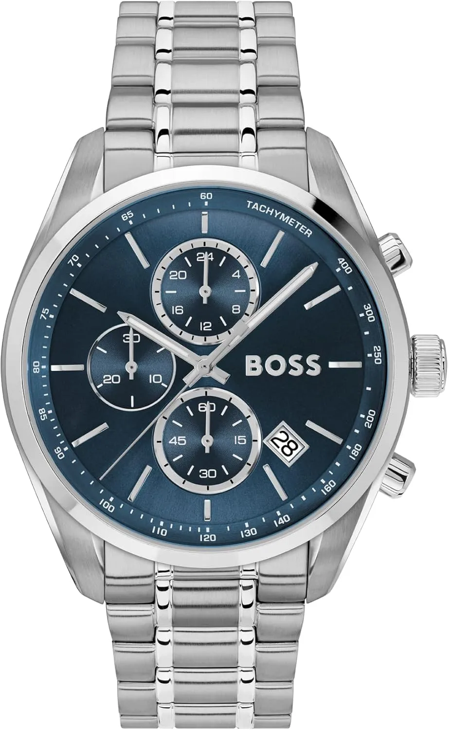 44 Chronograph Watch ?C 44.5mm Case, Date Function, urn detect bow hook Racing-Inspired Design, Quartz Chronograph Movement - Gift for Him BOSS Men's Grand Prix 
