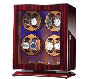 5 Rotation Mode Setting Led Illumination Battery Powered Or Ac Adapter Automatic Watch Winder triumph bush Box with Quiet Motor 