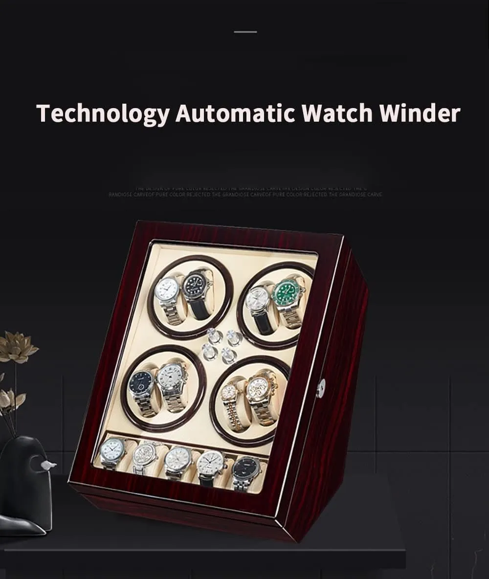 5 Rotation Modes Luxurious PU Leather dot Ultra Quiet Motor for 8 5 Automatic Watches Watch Winders for Automatic Watches with LED Lights, Automatic Watch Winder with 