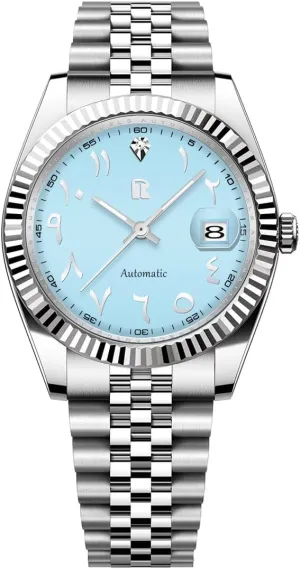 50M Waterproof Watch LACZ DENTON Rollstimi RT128 fiery ceiling Men Automatic Mechanical Wrist Watches Stainless Steel Bracelet Fashion Watches for Men 