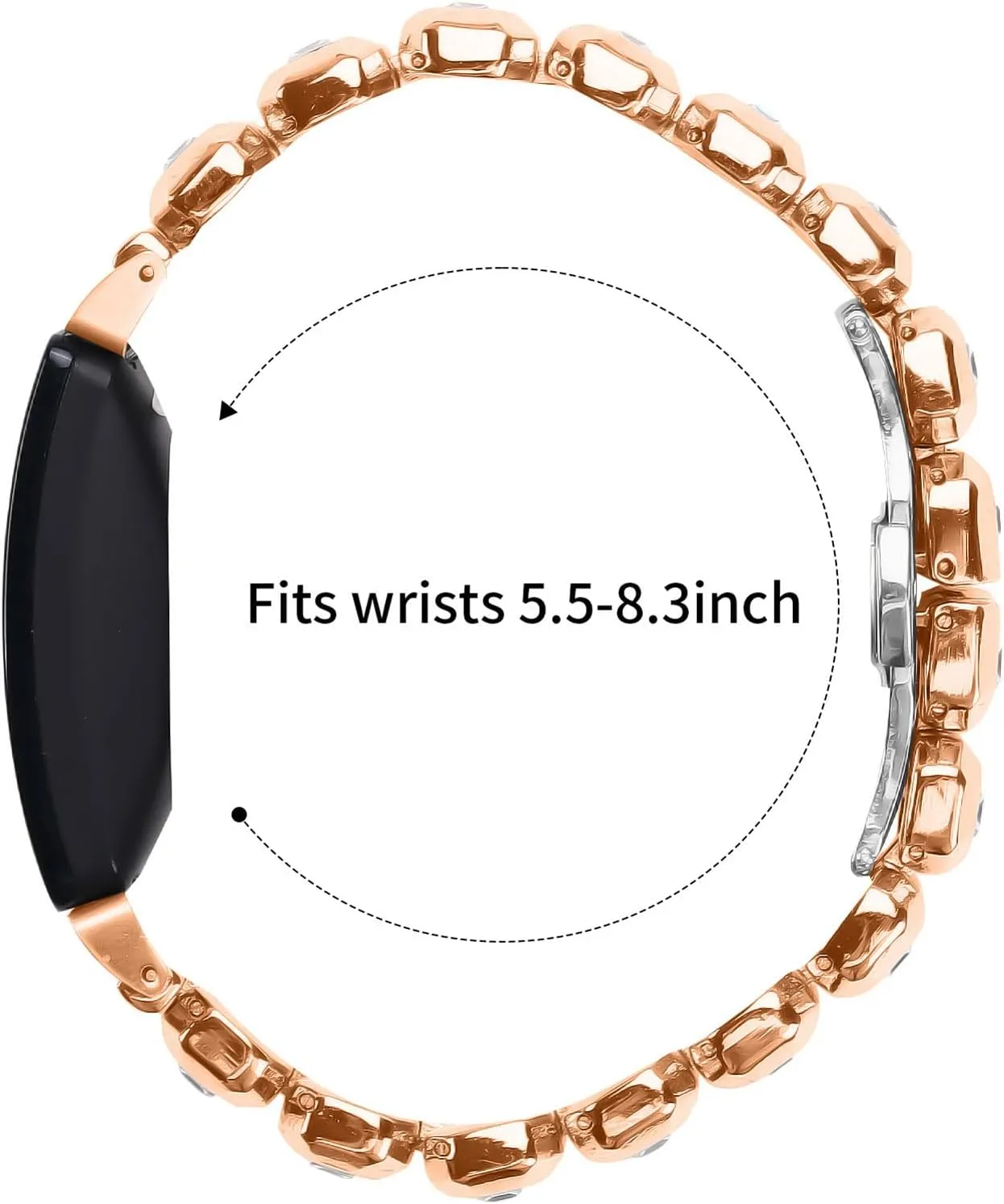 5.5"-8.0" Adjustable Sport Bracelet Lightweight Metal Band Replacement Strap for Inspire/Inspire HR/ distinguishable drift romanticize buckle Ace2 Smartwatch Watchband Compatible With Inspire HR, 
