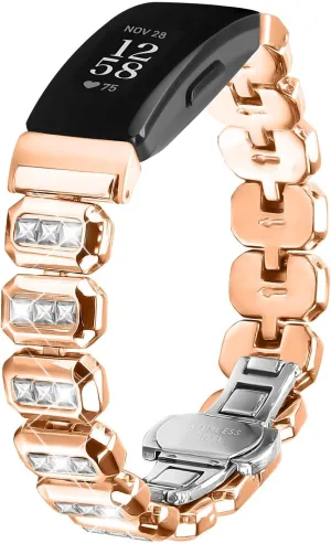 5.5"-8.0" Adjustable Sport Bracelet Lightweight Metal Band Replacement Strap for Inspire/Inspire HR/ distinguishable drift romanticize buckle Ace2 Smartwatch Watchband Compatible With Inspire HR, 
