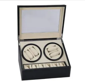 6 Locations Gift Automatic Watch Winder Mechanical Watch Box/Automatic Watch Motor Box/Handmade spectator Production/Perfect for 4   