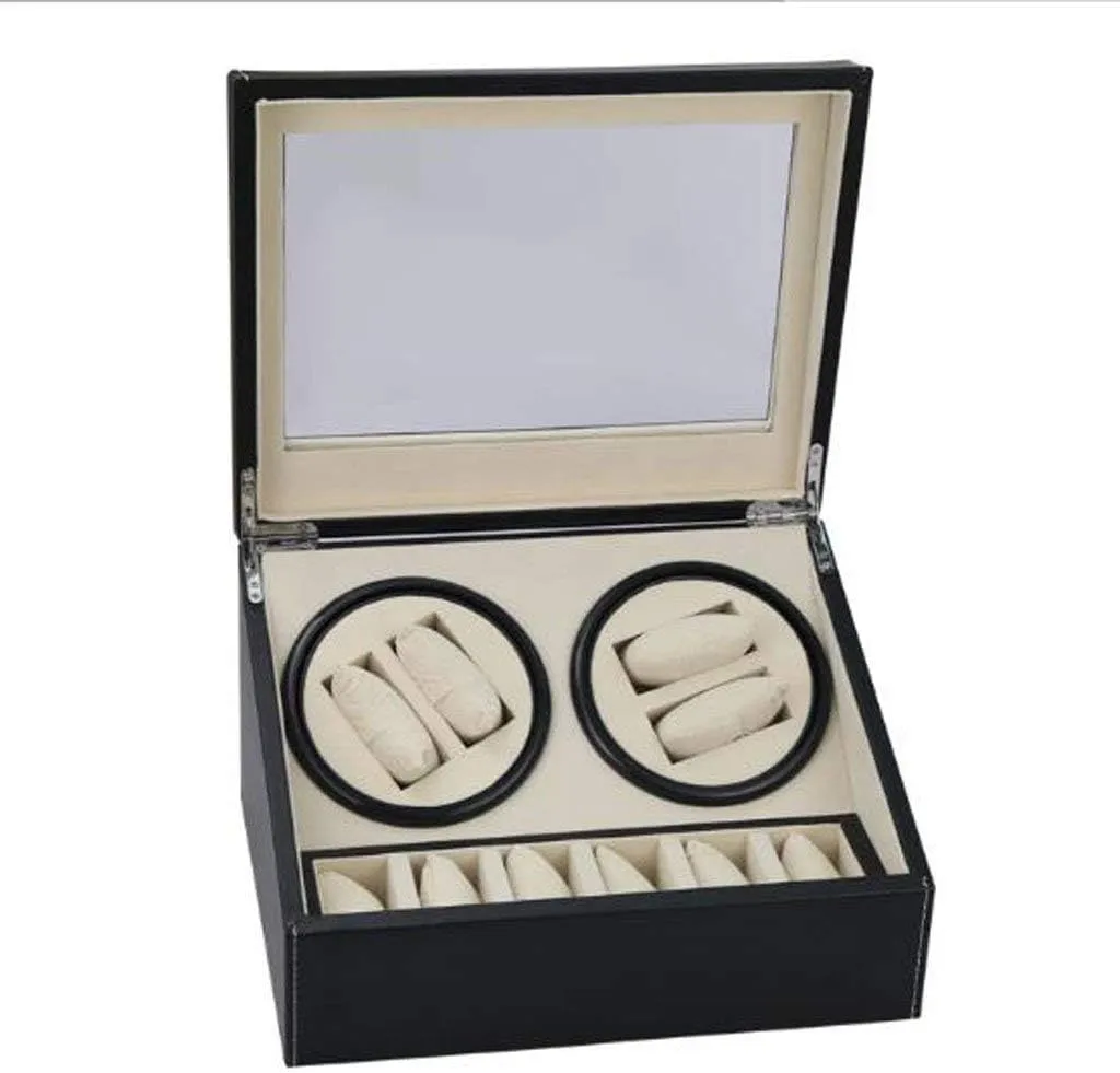 6 Locations Gift Automatic Watch Winder Mechanical Watch Box/Automatic Watch Motor Box/Handmade spectator Production/Perfect for 4   