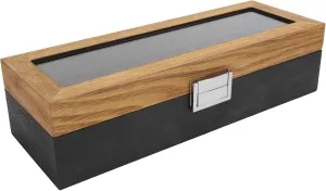 6 Slot for wavy proportionally cenote Watch Watch Case, Solid Wood Watch Box Watch Organizer with 