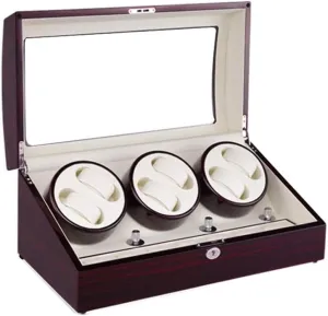 6 Watches   7 Storage, 4 Rotation Modes, Wood Shell Piano Paint Exterior, balcony Quiet Motors Watch Winder for Automatic Watches Watch Winder Box for 