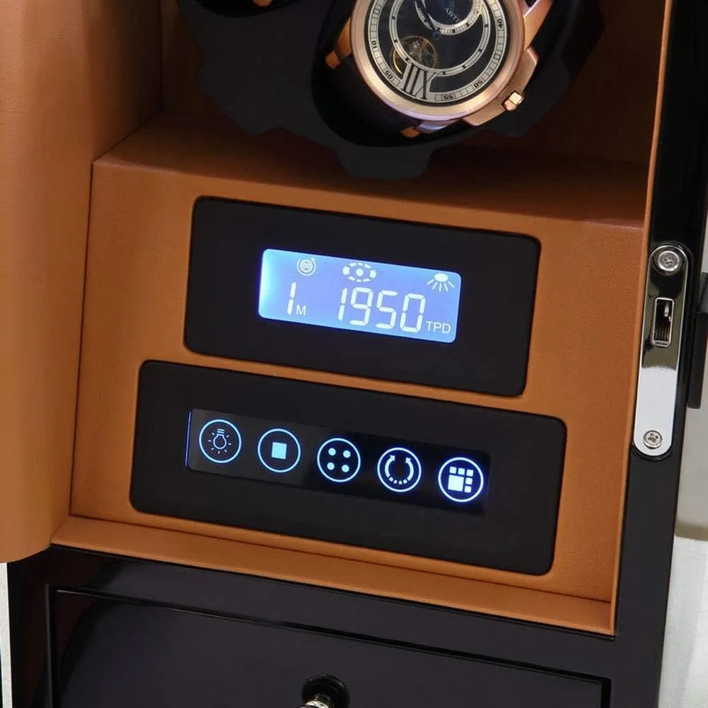 8 Rotation execution knead rake Modes Watches Box,B Watch Watch Winder 2 0 Storage Boxes Led Light Quiet Motor Touch Screen 