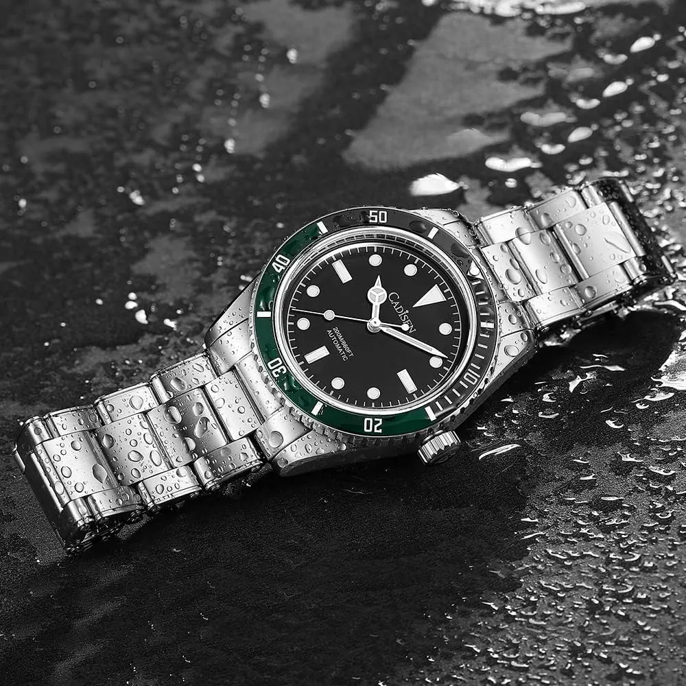 8206 Men's Diving Watch Japanese NH35 Self-Winding Movement Stainless Steel 200m Waterproof Super conviction Luminous Casual Business Mechanical Watch CADISEN 