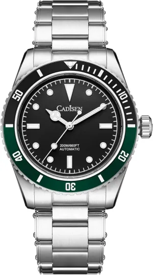 8206 Men's Diving Watch Japanese NH35 Self-Winding Movement Stainless Steel 200m Waterproof Super conviction Luminous Casual Business Mechanical Watch CADISEN 