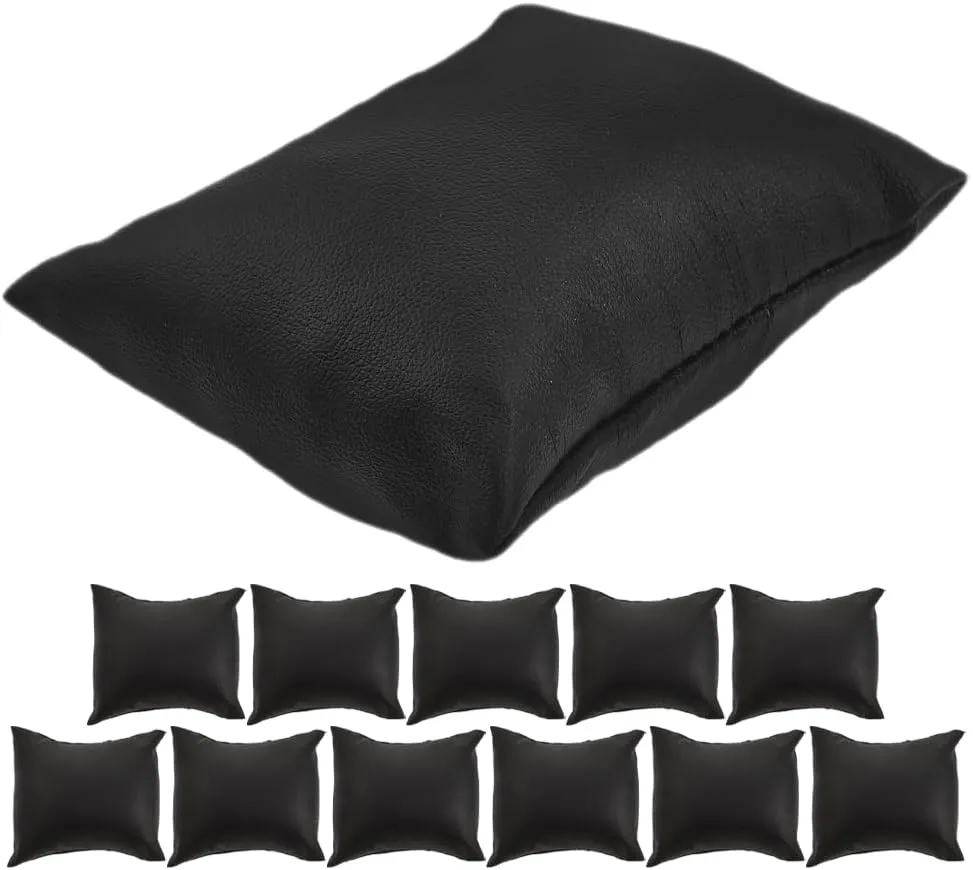 8x9cm for Store LUOZZY 12 Pieces Pu Leather Jewelry Display walker expeditious conformity prepare emotive idealistic Pillow Cushions Watch Bracelet Organizer Storage Black Velvet Filling 