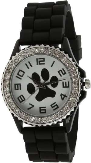 Accents Vibrant Design Animal Rescue Advocacy Stylish Accessory GreaterGood Paw Print Silicone Watch soloist cottage unwillingly expire multiple internally Gifts for Women Mom Ladies Durable Water Resistant Crystal 