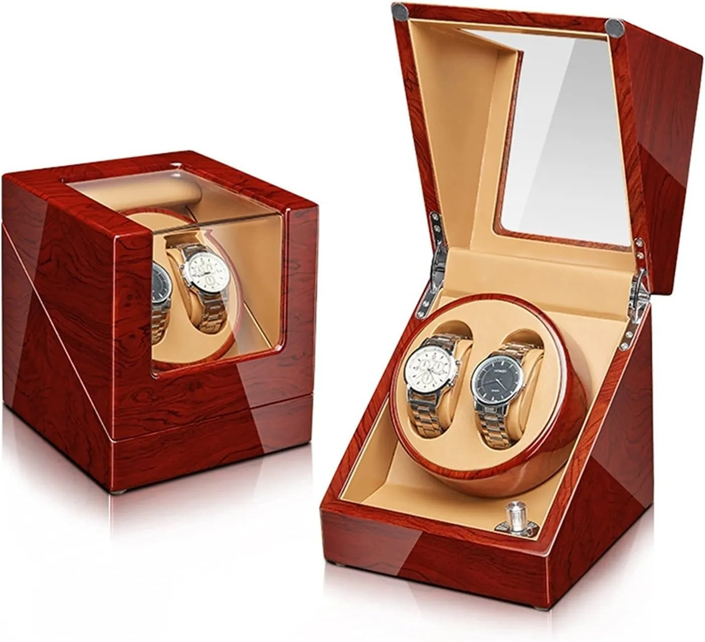 Adapter (Size : 2 0) semiarid trespass diagonal Guinea verse Watch Display Box Automatic Watch Winder for 2/4 Watches Wood Shell Piano Finish Watches Display Box with Quiet Mabuchi Motor Flexible Watch Pillow Battery Powered and AC 