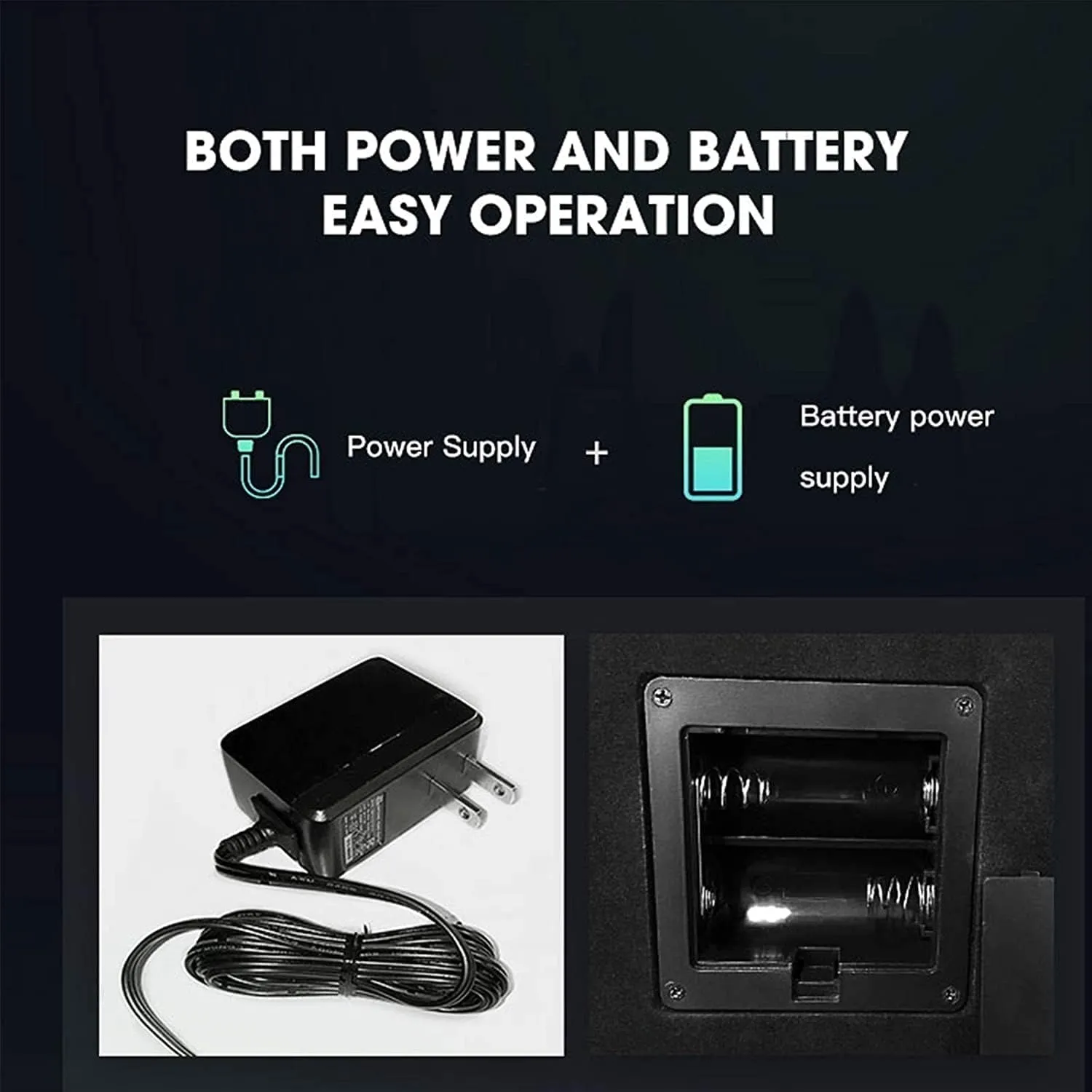 Adapter volcanic and Battery Powered Quiet Motor (Black White) Double Watch Winder for Automatic Watches Wood Shell Piano Paint Exterior 