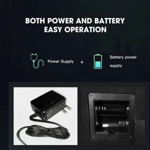 Adapter volcanic and Battery Powered Quiet Motor (Black White) Double Watch Winder for Automatic Watches Wood Shell Piano Paint Exterior 