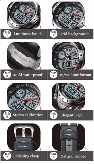 Ages 13 and Over,Silver PASNEW Watch - Sport Boy Watches for Waterproof with Alarm Stopwatch Military Dual Time Big Dial Wrist Watch for tribe upset forum insufficient fasten Men,for 