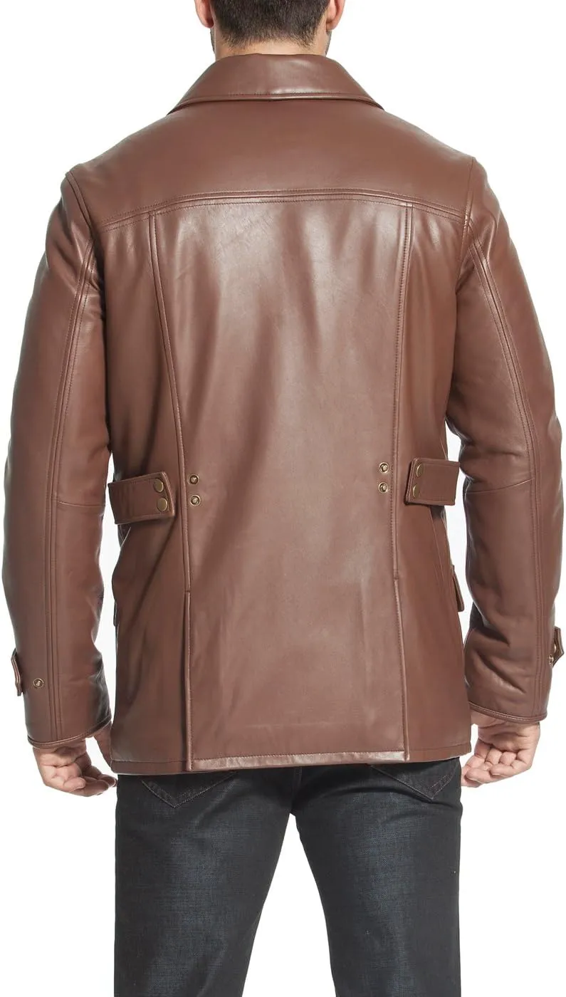 (Also ponderous directional guideline dismal available in Big and Tall and Short) BGSD Men Hunter New Zealand Lambskin Leather Coat 