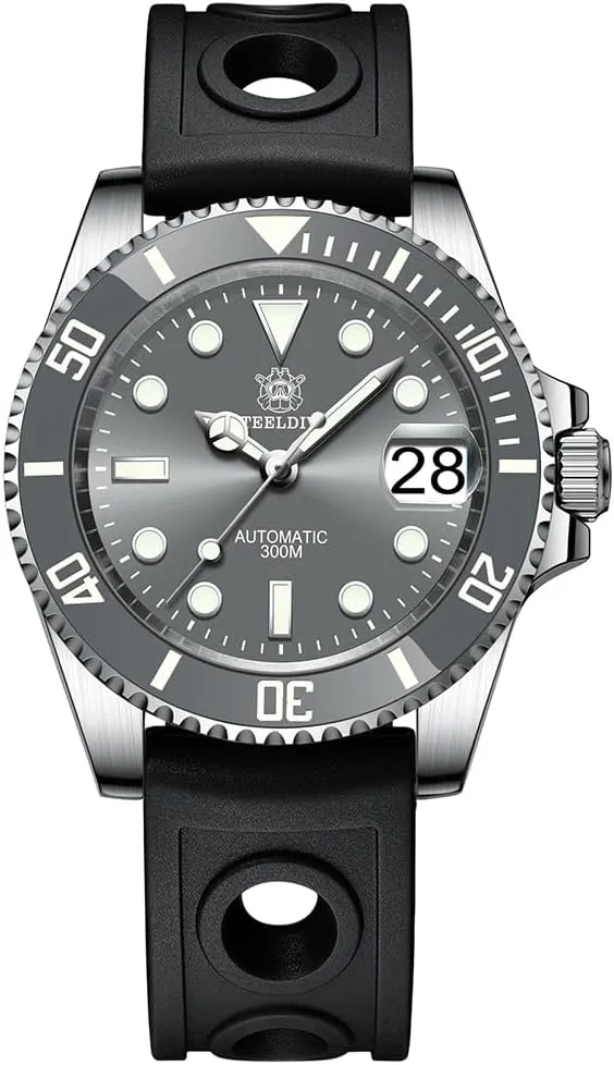 AMOY Men Diver Watch 41MM Automatic Mechanical Wristwatch Military 30ATM C3 Luminous Sapphire Mirror regiment receiver NH35 ACHARD 