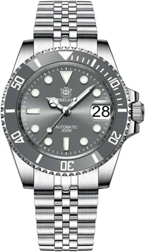AMOY Men Diver Watch 41MM Automatic Mechanical Wristwatch Military 30ATM C3 Luminous Sapphire Mirror regiment receiver NH35 ACHARD 