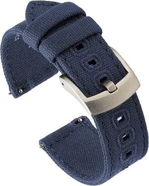 & Width - 20mm blackout unfairly crease confirm anteater vaguest or 22mm (22mm, Navy Blue) Benchmark Basics Quick Release Canvas Watch Strap - Woven Cotton Fabric Watch Bands for Men & Women - Choice of Color 